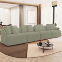 Ver imagem 2 de Sofá 4 Lugares para Sala de Estar Living 308cm Arlo F04 Bouclê Oliva Tc-10052 - Lyam Decor