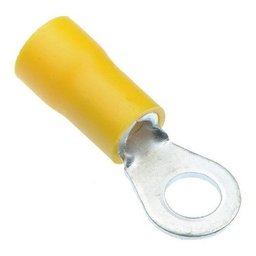 100un Terminal Anel Rv3.5-5 Amarelo Pré Isolado 4mm - 6mm - 10