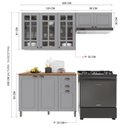 Ver imagem 4 de Armário Cozinha Modulada Compacta Americana 100% MDF 200cm Provence Multimóveis Crink-CPT007 Cinza