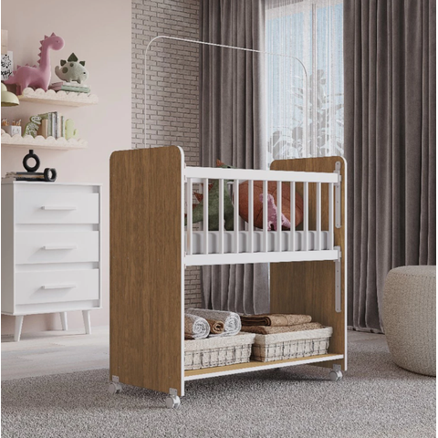 Mini Berço Movel Savana/branco - Moblis