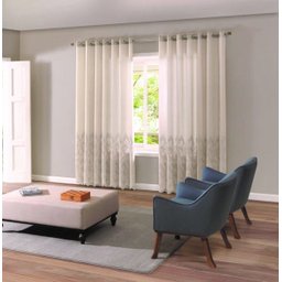 Cortina Para Sala / Quarto Duplex Valência Barrada 5,40m x 2,50m - Bella Janela - Taupe - 1