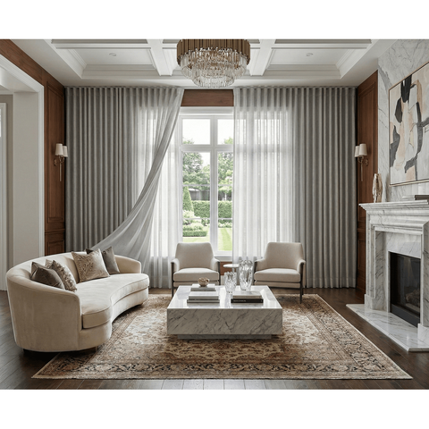 Cortina Wave Atenas Gaze de Linho com Forro 6,40m X 2,60m - Cinza