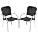 Ver imagem 1 de Kit 2 Cadeiras Alumínio Trama Colmeia Resistente Tabaco