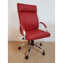 Ver imagem 1 de Cadeira de Escritório Presidente Havana Comprealegre Vermelha Base Cromada 100% Nacional