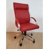 Cadeira de Escritório Presidente Havana Comprealegre Vermelha Base Cromada 100% Nacional - 1