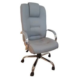 Cadeira de Escritório Classic Presidente Cinza Base Cromada 100% Nacional - 1