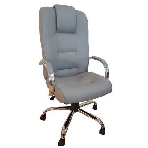 Cadeira de Escritório Classic Presidente Cinza Base Cromada 100% Nacional