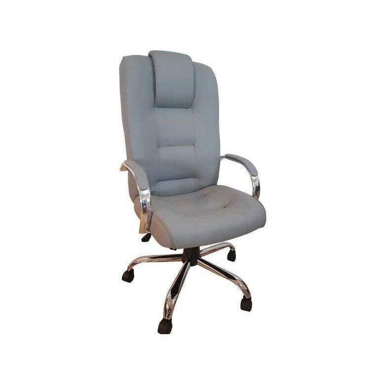 Cadeira de Escritório Classic Presidente Cinza Base Cromada 100% Nacional