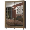 Ver imagem 2 de Guarda-Roupa Solteiro Madesa Dallas 2 Portas de Correr de Espelho 2 Gavetas com Pés Rustic Cor:Rusti