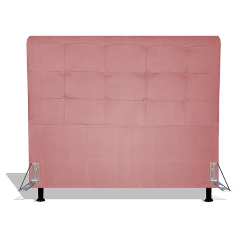 Cabeceira Estofada Pérola 90 cm Para Cama Box Quarto Solteiro MV Estofados Suede Rose