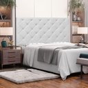 Ver imagem 3 de Cabeceira Solteiro Dora 90cm Estofada Fixação no Box Estrutura Mdf-mdp Corino Branco Loja Sheep
