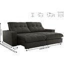 Ver imagem 3 de Sofa Retrátil Dublin 2,50m Mola Ensacada 04 Lugares Txr