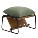 Ver mais imagens de Kit Poltrona com Puff Turim Base Aço Preto Recouro Camel Poliéster Verde - Nexta Casa