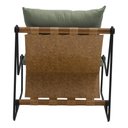 Ver imagem 7 de Kit Poltrona com Puff Turim Base Aço Preto Recouro Camel Poliéster Verde - Nexta Casa