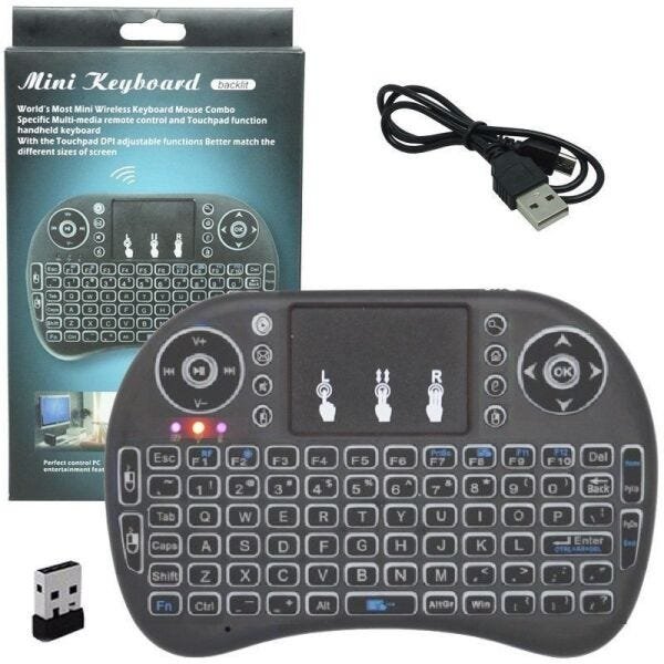 Mini Teclado Wireless Air Mouse Touch Smart Tv Iluminado - 6