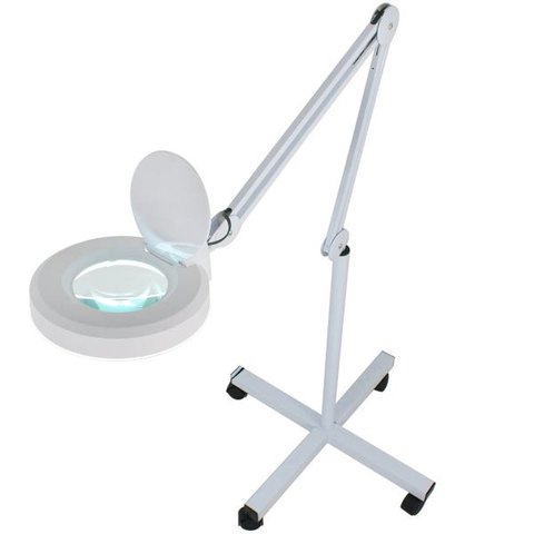 Lupa Luminária 120 Leds SMD Tripé Altura Regulável 4 Rodas Estética 724-2