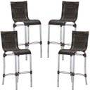 Ver imagem 1 de Kit 4 Banquetas em Alumínio e Fibra Sintética Haiti para Cozinha, Edícula Trama