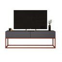 Ver imagem 1 de Rack Eros Estilo Industrial 140cm Sala Estar Cinza/cobre