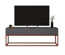 Ver imagem 1 de Rack Eros Estilo Industrial 140cm Sala Estar Cinza/cobre