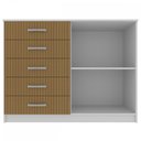 Ver imagem 3 de Cômoda 2 Portas 5 Gavetas Branco/Canaletado Cp25 - Evidencia Móveis