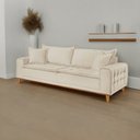 Ver imagem 1 de Sofá Living 4 Lugares Linho 240cm Bege