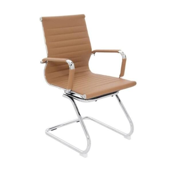 Cadeira Executiva com Base Fixa Esteirinha Caramelo - 1