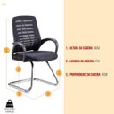 Ver imagem 2 de Cadeira Executiva Viena com Base Fixa Telada Preto