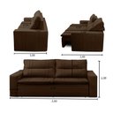 Ver imagem 3 de Sofá Retrátil e Reclinável 3 lugares com Molas 2,00m Ester Suede Marrom Adonai Estofados