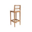 Ver imagem 7 de Kit 4 Banquetas Madeira Mel Bandada com Encosto Palha Rattan:Mel com Linho Cru