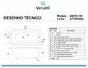 Ver imagem 3 de Banheira Anita, Vitoriana Imersão, Clássica, Branca 165x79x63, sem Hidromassagem, Pés Cromados, Vers