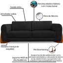 Ver mais imagens de Sofa Jolie 3 Lugares 230cm Pes Boomerang Linho Boucle 3304 Ezz 3304