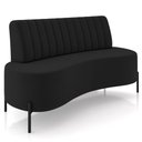 Ver imagem 1 de Sofá Chaise 2 Lugares Sala Living 135cm Pés Industrial Cayman K01 Veludo Preto - Lyam Decor