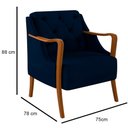Ver imagem 4 de Kit 2 Poltronas Decorativas para Sala de Estar Capitonê Lapa M22 Veludo Azul Marinho - Mpozenato