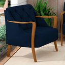 Ver imagem 2 de Kit 2 Poltronas Decorativas para Sala de Estar Capitonê Lapa M22 Veludo Azul Marinho - Mpozenato