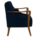 Ver imagem 5 de Kit 2 Poltronas Decorativas para Sala de Estar Capitonê Lapa M22 Veludo Azul Marinho - Mpozenato