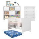 Ver imagem 1 de Berço Americano Doce Sonho 100 com Rodízios e Cômoda 103 com Nicho Organizador 3 Gavetas Branco