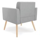Ver imagem 6 de Kit 2 Poltronas Elisa Suede Cinza Pés Palito Natural - D'Rossi