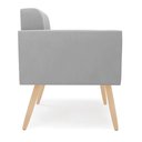 Ver imagem 2 de Kit 2 Poltronas Elisa Suede Cinza Pés Palito Natural - D'Rossi