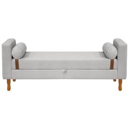 Recamier Sapateira Baú Pietro para Cama Box King Size 195cm Bouclê - Sofa Store:bouclê Cinza - 1
