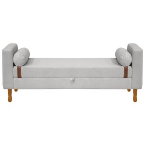 Recamier Sapateira Baú Pietro para Cama Box King Size 195cm Bouclê - Sofa Store:bouclê Cinza