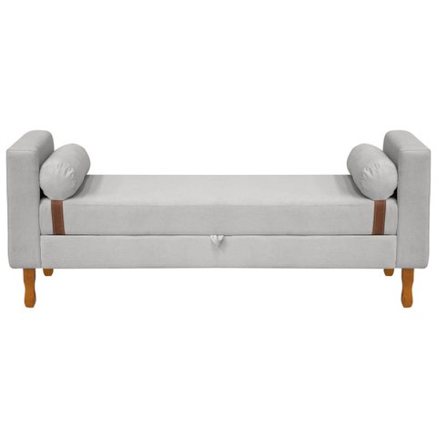 Recamier Sapateira Baú Pietro para Cama Box King Size 195cm Bouclê - Sofa Store:bouclê Cinza