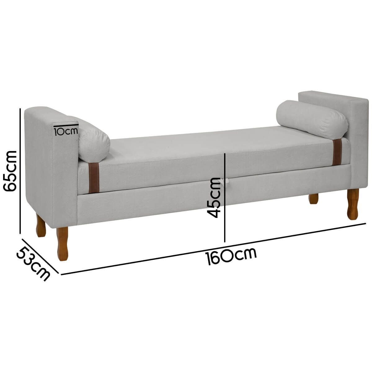 Recamier Sapateira Baú Pietro para Cama Box King Size 195cm Bouclê - Sofa Store:bouclê Cinza - 6
