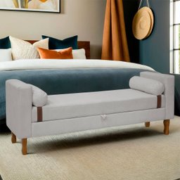 Recamier Sapateira Baú Pietro para Cama Box King Size 195cm Bouclê - Sofa Store:bouclê Cinza - 2