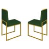 Conjunto Duas Cadeiras Sala Jantar Barcelona Dourado/veludo Cor:verde - 1