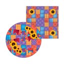 Ver imagem 1 de Kit Sousplat + Guardanapo Patchwork Girassol - 4 Peças - sem Base