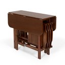 Ver imagem 1 de Conjunto Dobrável Prático Mesa 4 Cadeiras Quadrado Imbuia Bar Cozinha