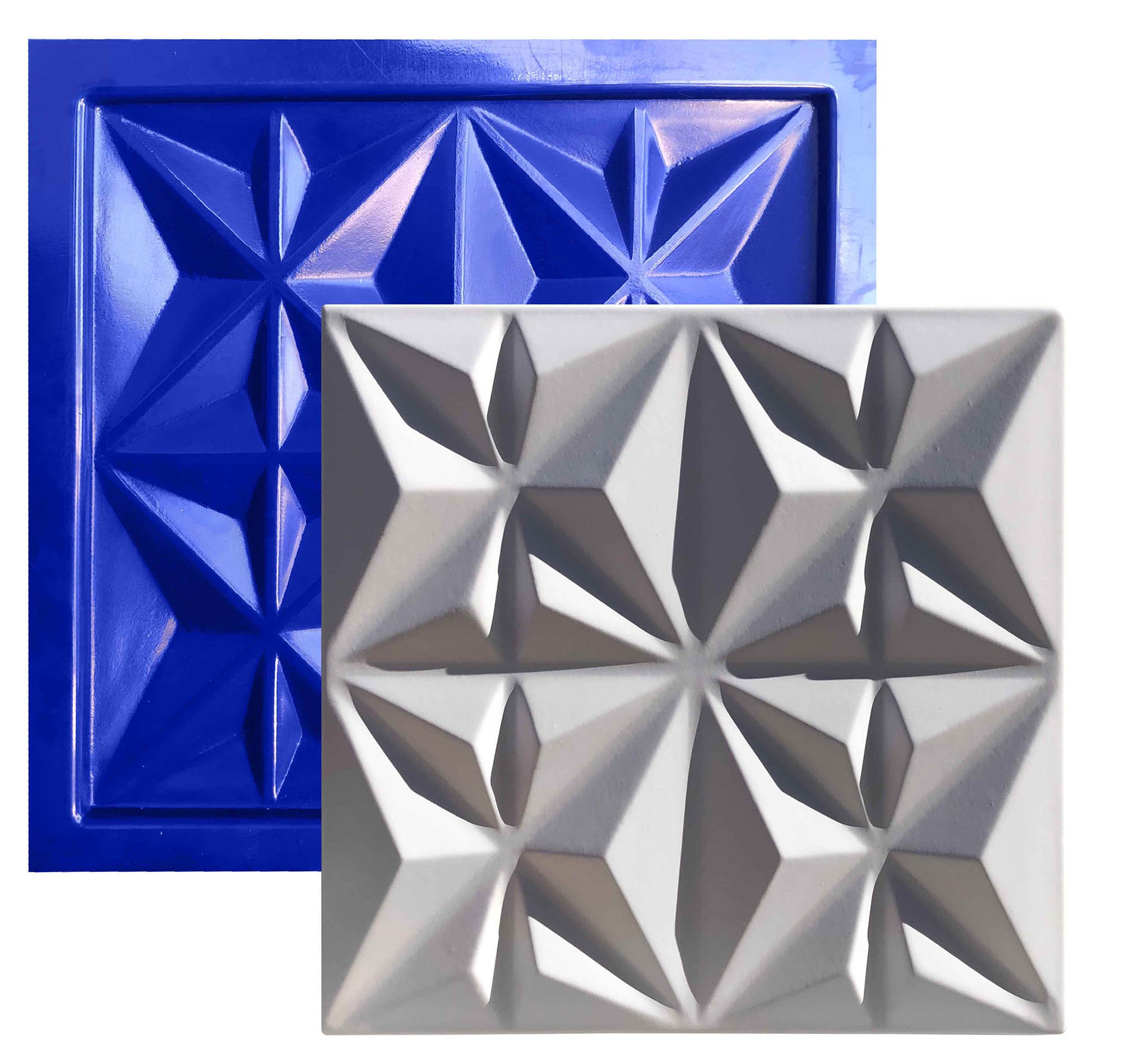 Conjunto 4 Formas 3d Gesso E Cimento Abs Azul 1mm  - 2