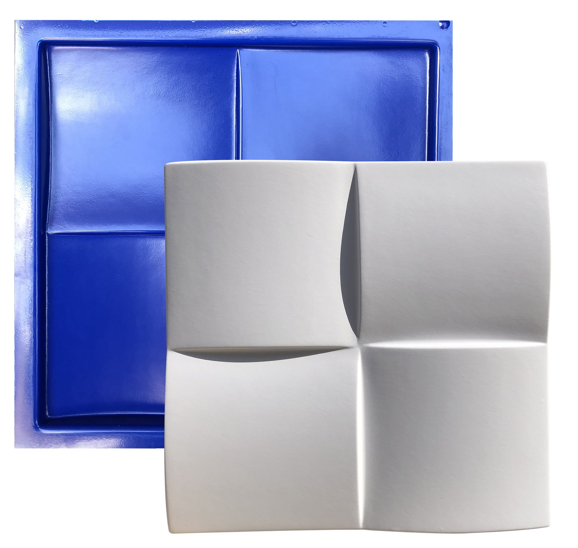 Conjunto 4 Formas 3d Gesso E Cimento Abs Azul 1mm  - 4