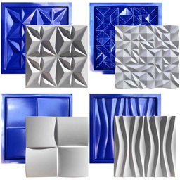 Conjunto 4 Formas 3d Gesso E Cimento Abs Azul 1mm  - 1