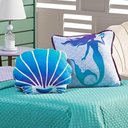 Ver imagem 7 de Kit Cobre Leito Colcha Solteiro Mermaid Tiffany/lilás Dupla Face com Almofadas Estampadas 05 Peças